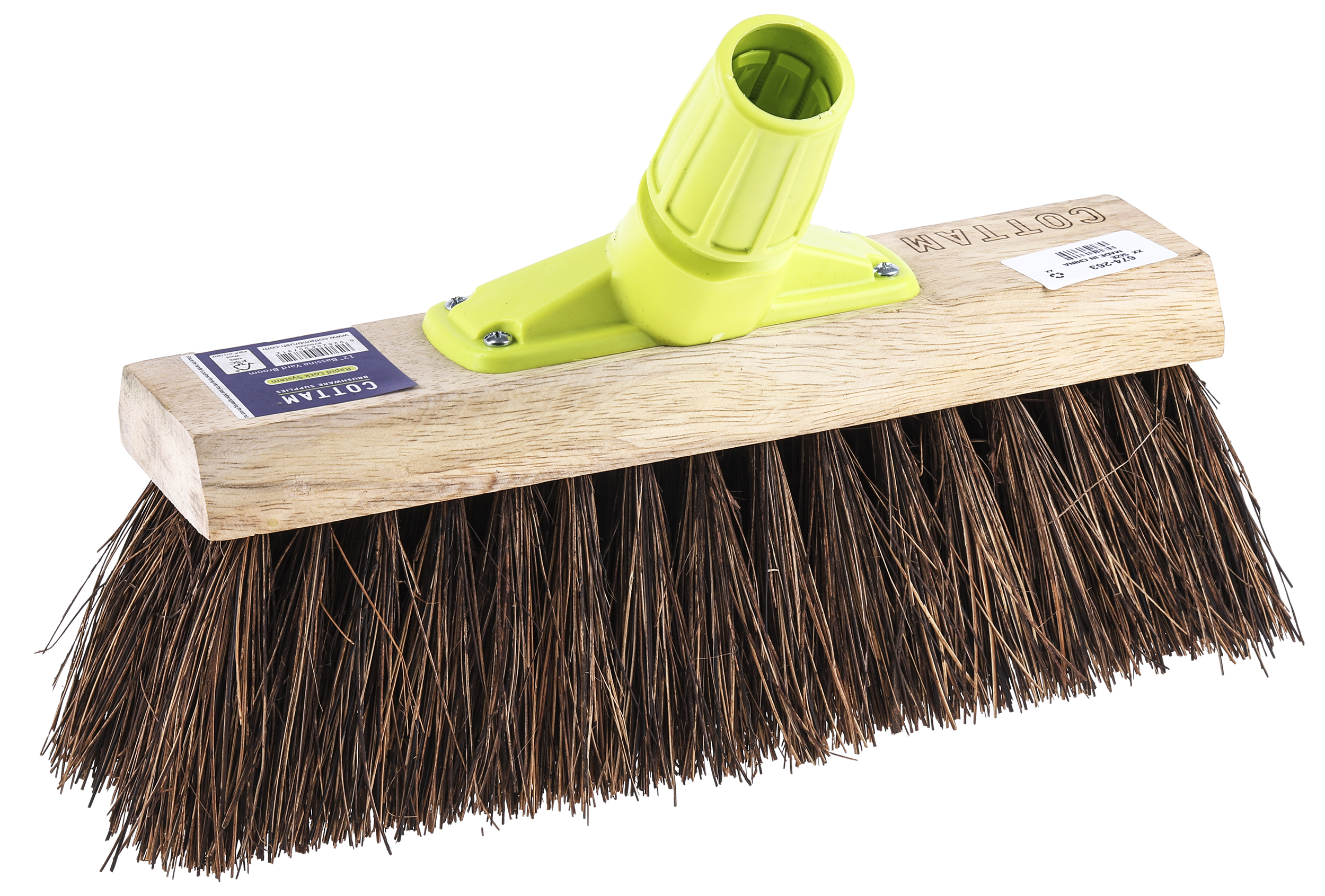 674-263 Cottam Broom, Red With Bassine Bristles for Industrial, Yard