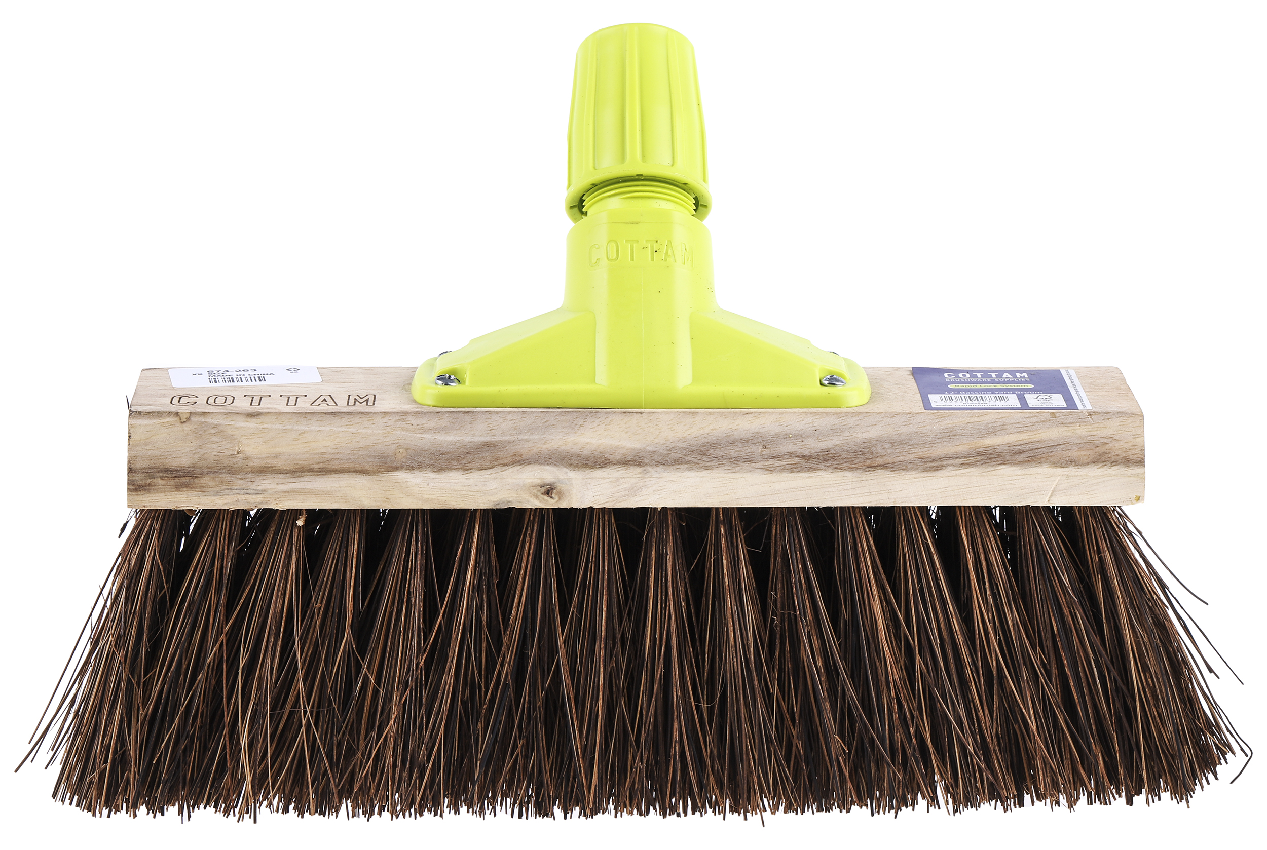 674-263 Cottam Broom, Red With Bassine Bristles for Industrial, Yard