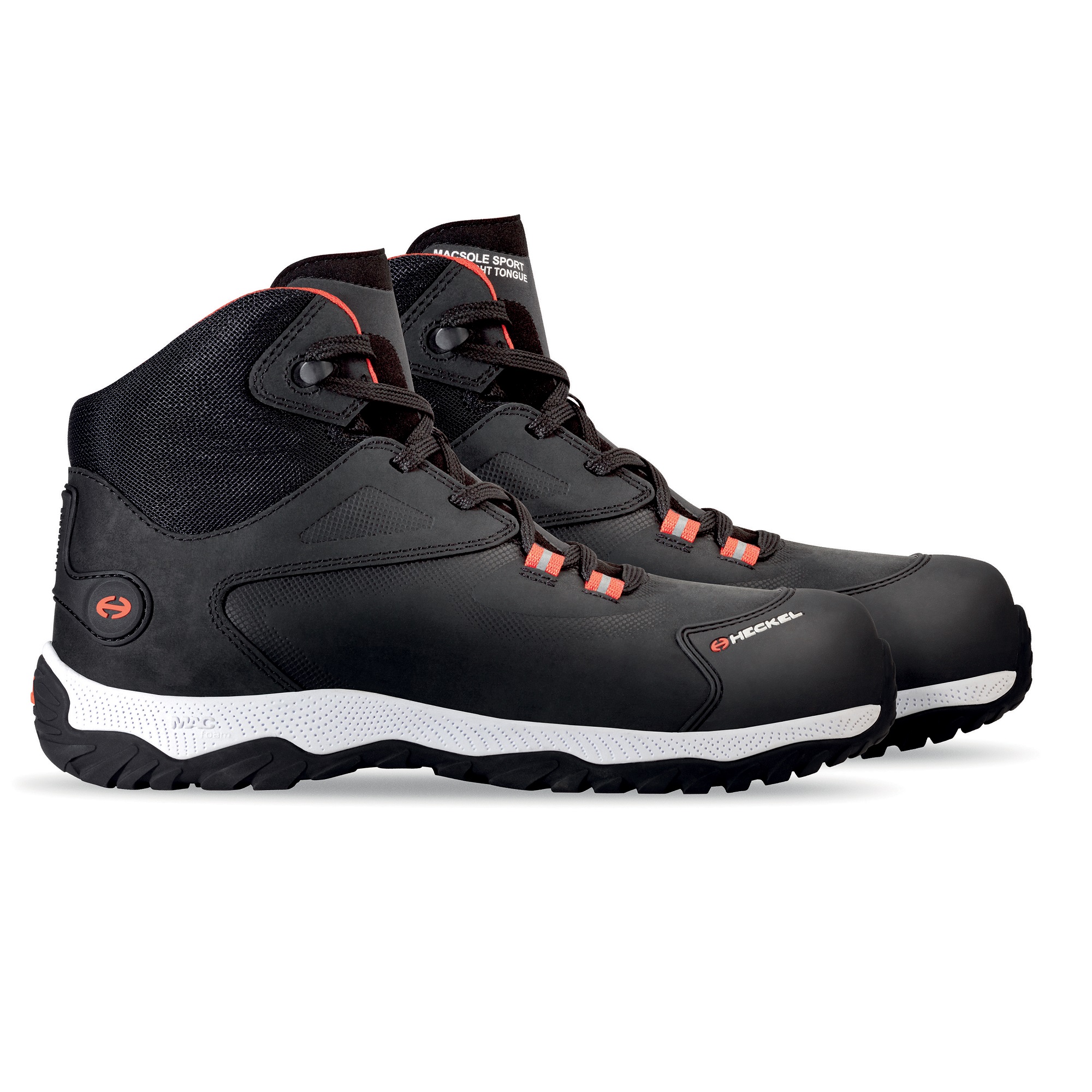 6743340 Heckel MACSOLE SPORT Black, White Composite Toe Capped Men's Safety Boots 6.5, EU 40 EN ISO 20345:2011