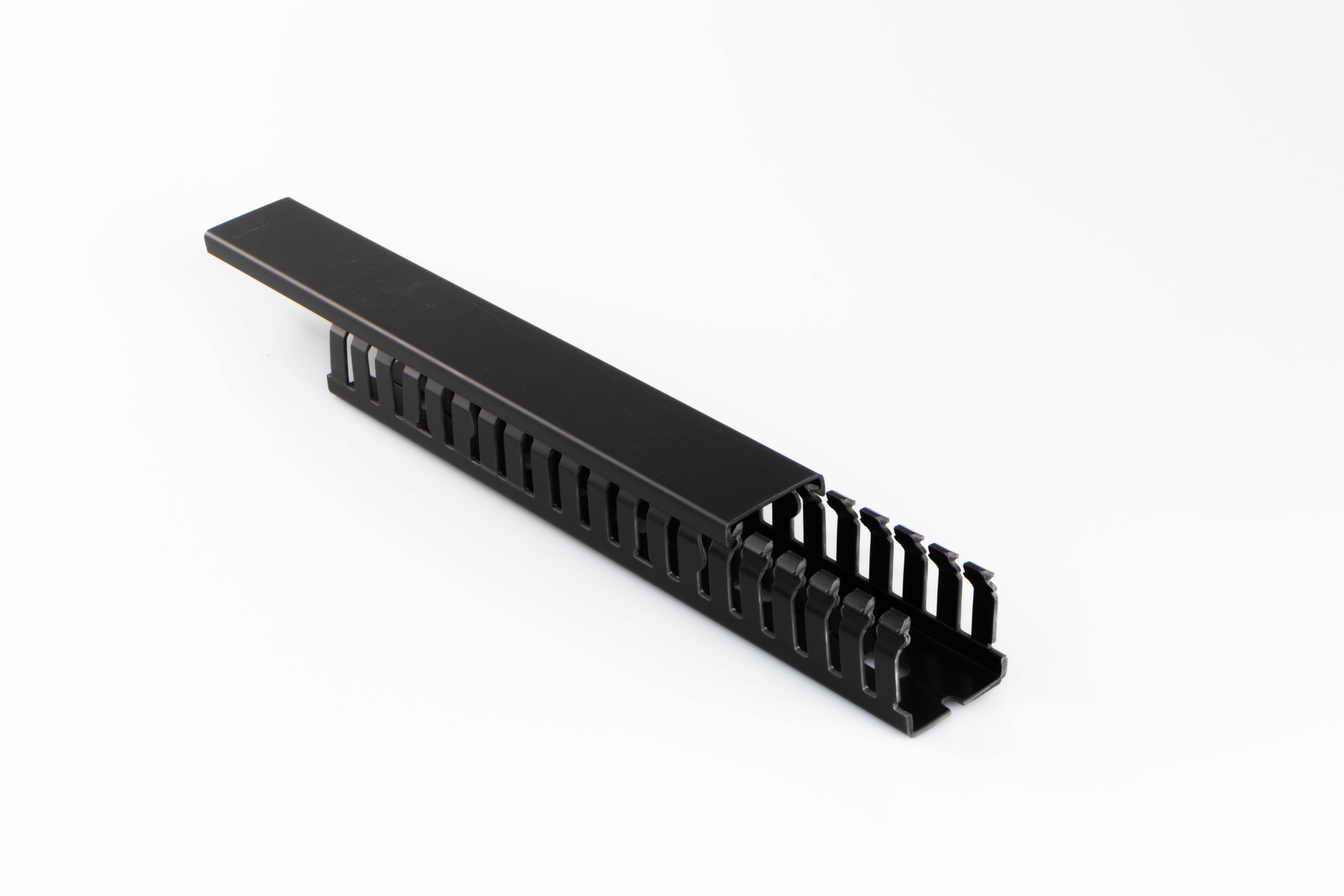 Betaduct 3345 Black Slotted Panel Trunking - Closed Slot, W25 mm x D37.5mm, L2m, Noryl