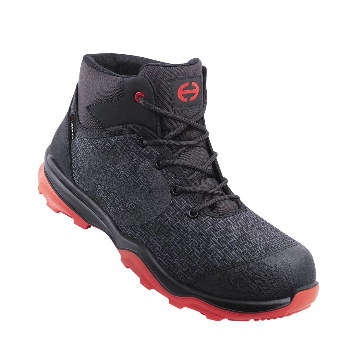Heckel Black, Red Composite Toe Capped Unisex Safety Boots 12, EU 47 EN ISO 20345:2022