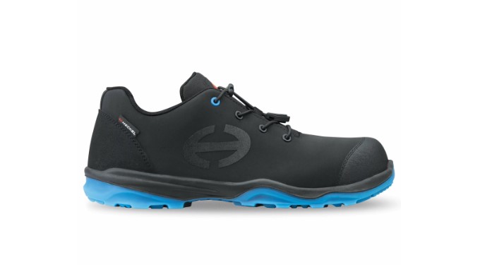 6758346 Heckel RUN-R PLANET Men's Black, Blue Non-Metallic Safety Trainer, UK 11, EU 46