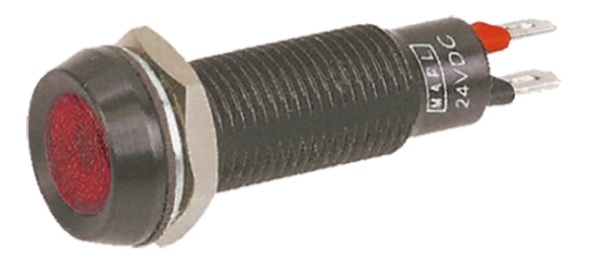 Marl 677 Series Series Panel Mount LED Indicator, Red Panel Mount Indicator, Solder Tab Termination 28V dc 20 mA, IP67,