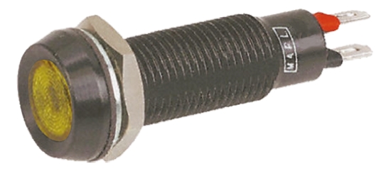 Marl Yellow Panel Mount Indicator, Solder Tab Termination, IP67