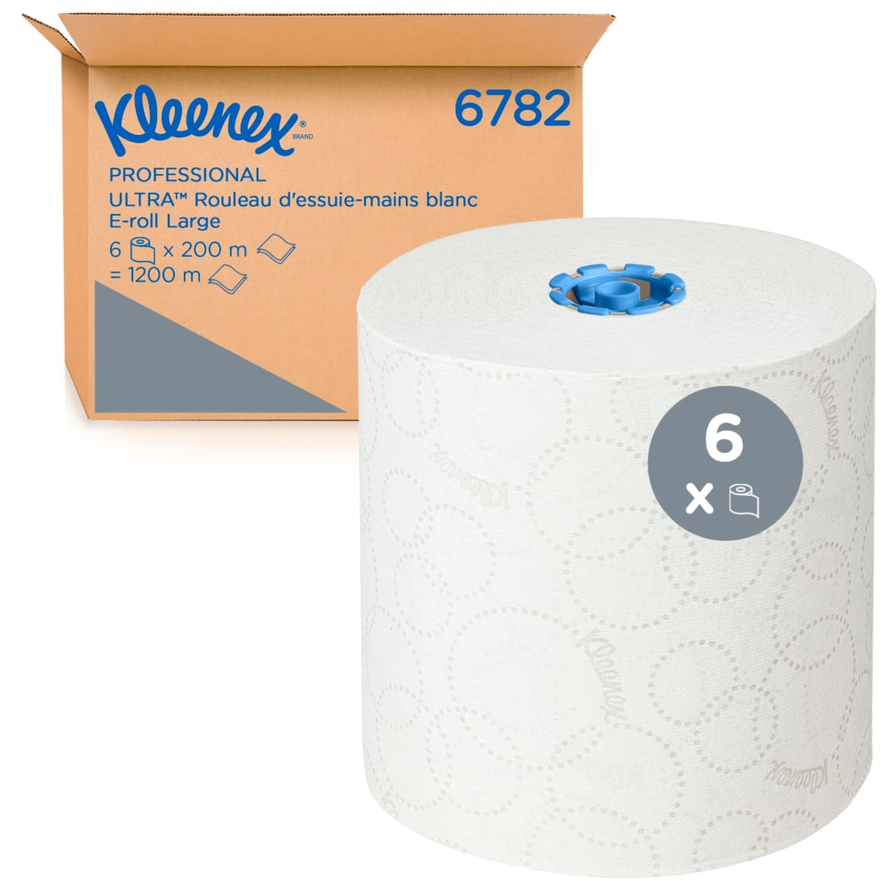 KLEENEX Kleenex Roll Hand Towels, 2000000 x 195 mm, 2 Ply, 6 Sheets