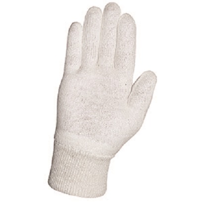 Liscombe White Cotton Glove Liner, Size 9, Cotton Coating