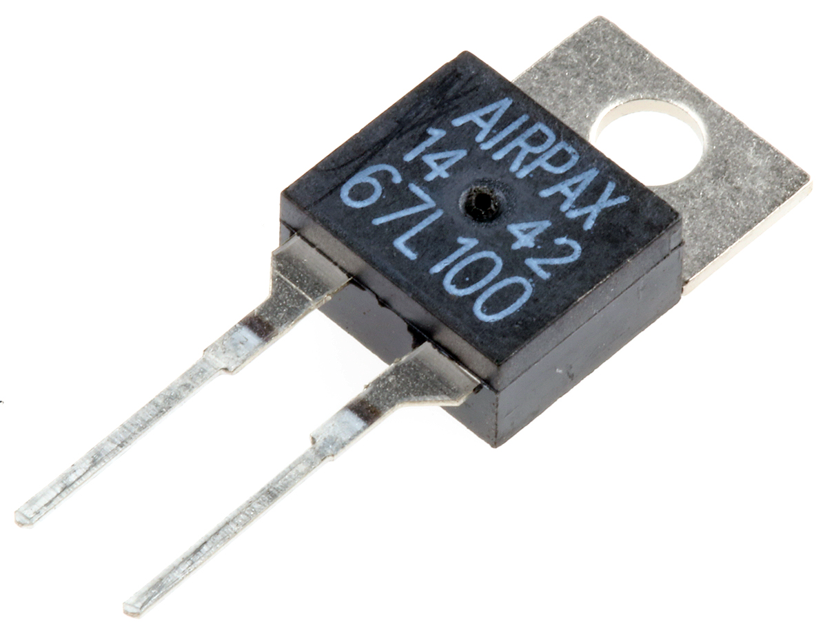 Philips Technologies Bi-Metallic Thermostat, Closes at 60 °C, 130 °C Max NC, Automatic Reset, SPST, 0.5 A, PCB