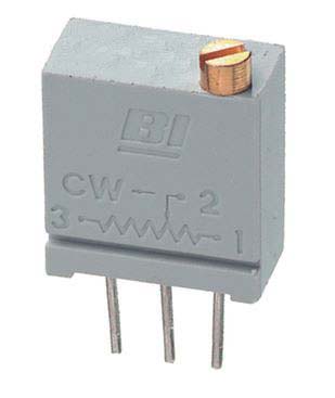 1 kΩ, Through Hole Trimmer Potentiometer, Solder Pin 0.5 W Top Adjust TT Electronics/BI, 67