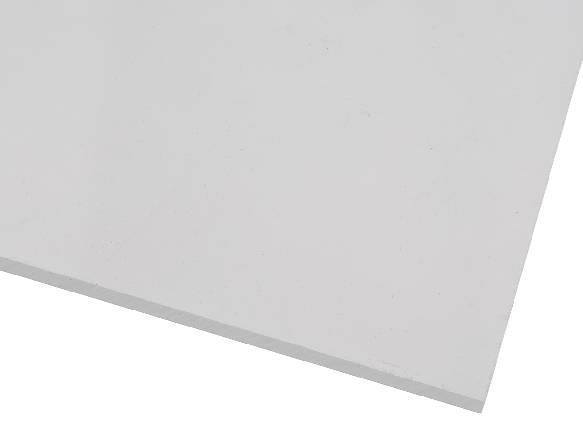 RS PRO Clear Polymethyl Methacrylate (PMMA) Plastic Sheet, 500 mm x 300mm x 6 mm