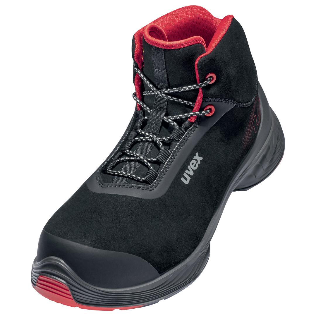 uvex Uvex 1 G2 Black, Red Composite Toe Capped Unisex Safety Boots 16, EU 52 EN ISO 20345:2011