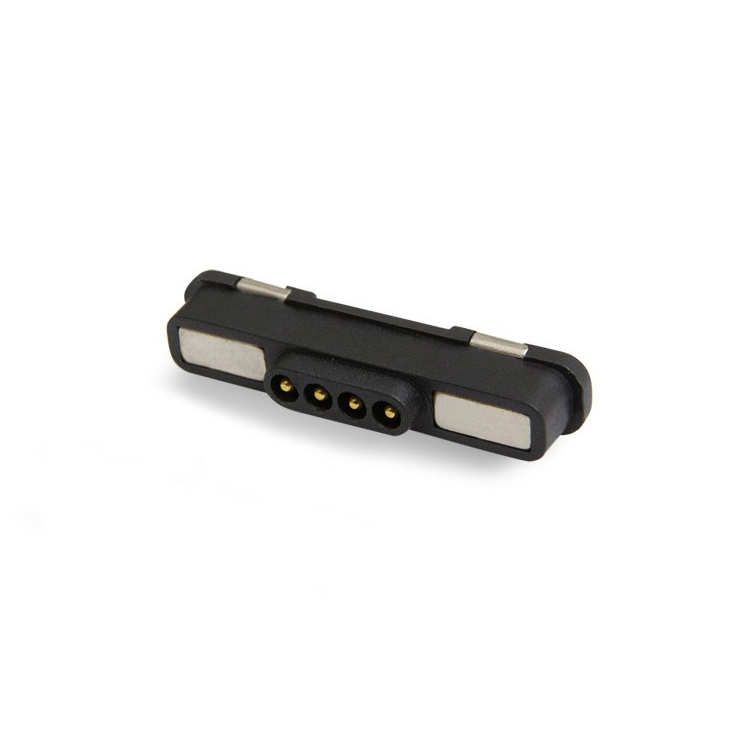 EDAC, 685,  Straight PCB 4  way Magnetic Connector, Brass  Contact Male, Solder Pin