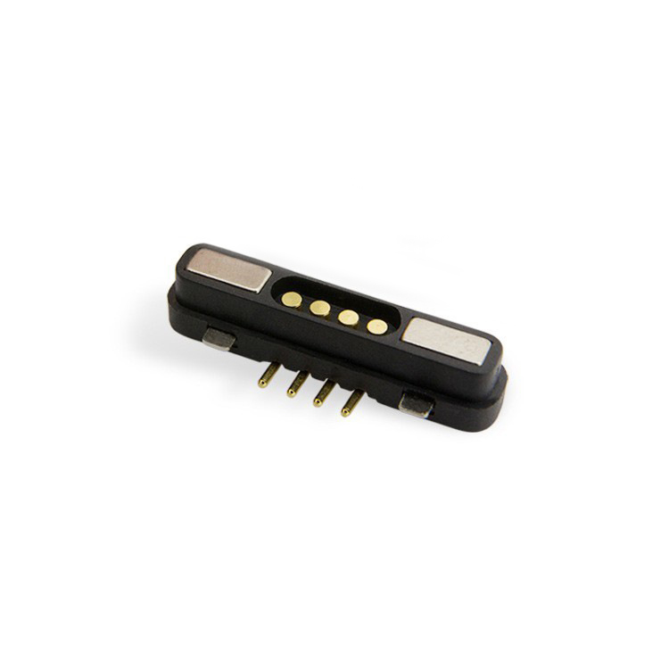 EDAC, 686,  Straight PCB 4  way Magnetic Connector, Brass  Contact Female, Solder Pin