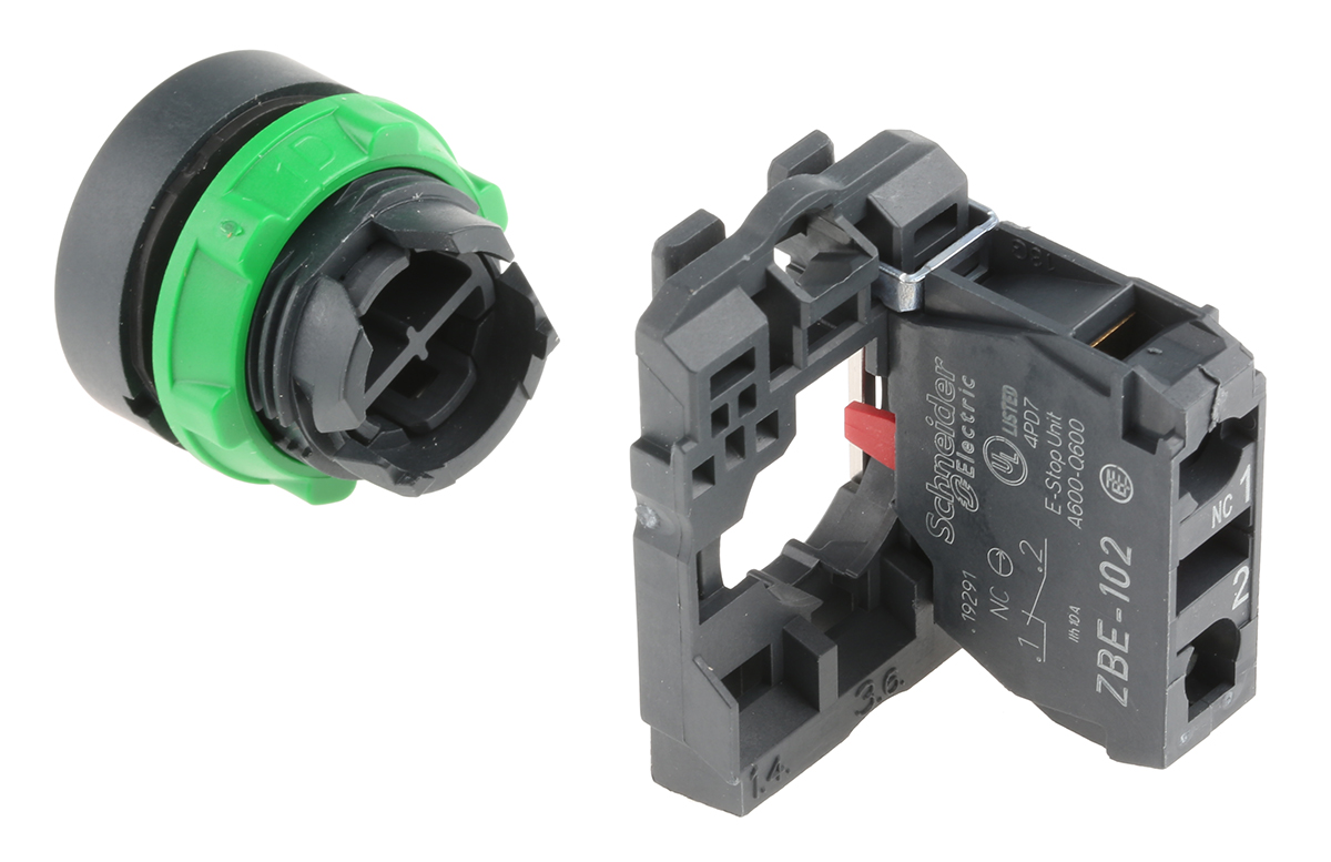 xb5aa42 Schneider Electric Harmony XB5 Red Push Button NC Spring Return