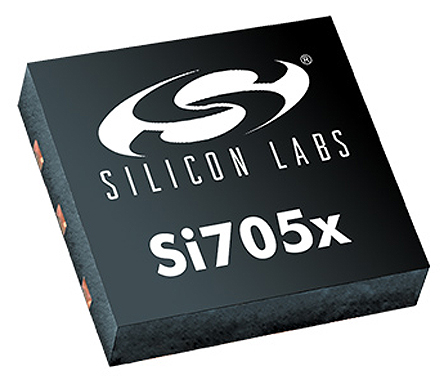 Silicon Labs Temperature Sensor, Digital Output, Surface Mount, Serial-I2C, ±0.3°C, 6 Pins