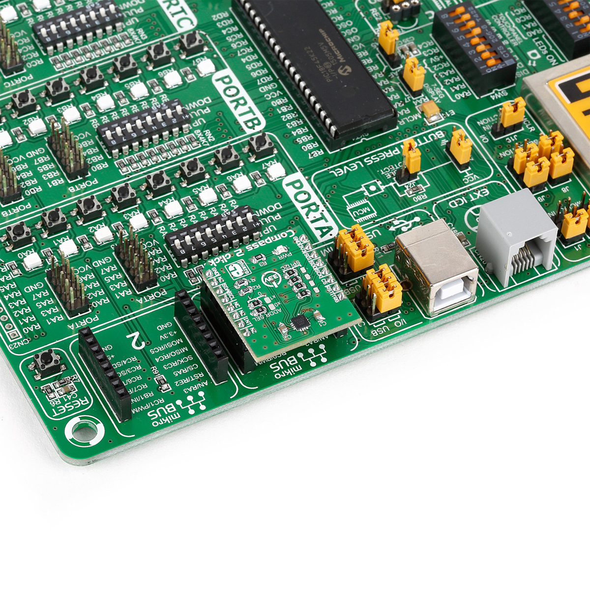 mikroe-2264 MikroElektronika Compass 2 Click Hall Effect Sensor MikroBus Click Board for AK8963