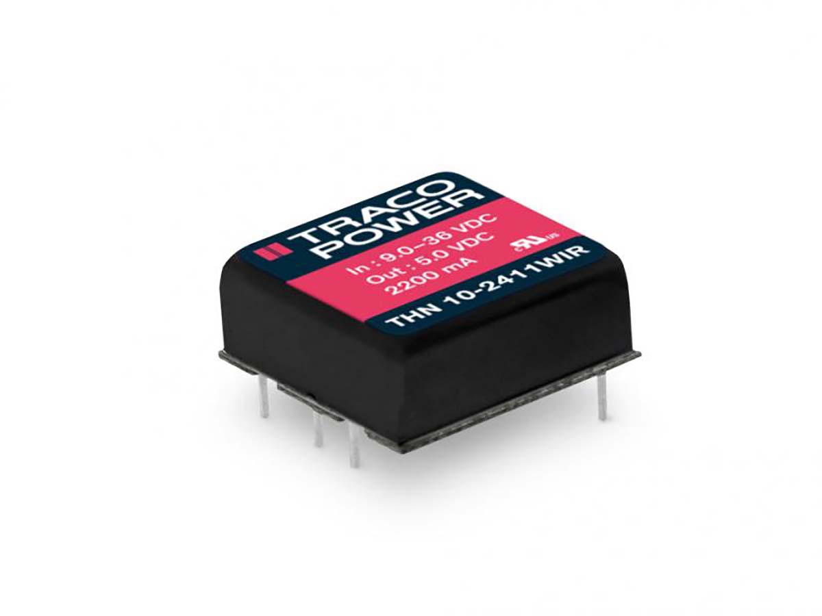 TRACOPOWER THN 10WIR DC-DC Converter, 15V dc/ 333mA Output, 18 → 75 V dc Input, 10W, Through Hole, +80°C Max