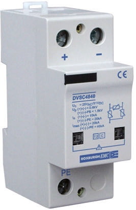 Roxburgh EMC, DVS Surge Suppressor Unit 40 V ac, 56 V dc Maximum Voltage Rating 40kA Maximum Surge Current 1 Phase