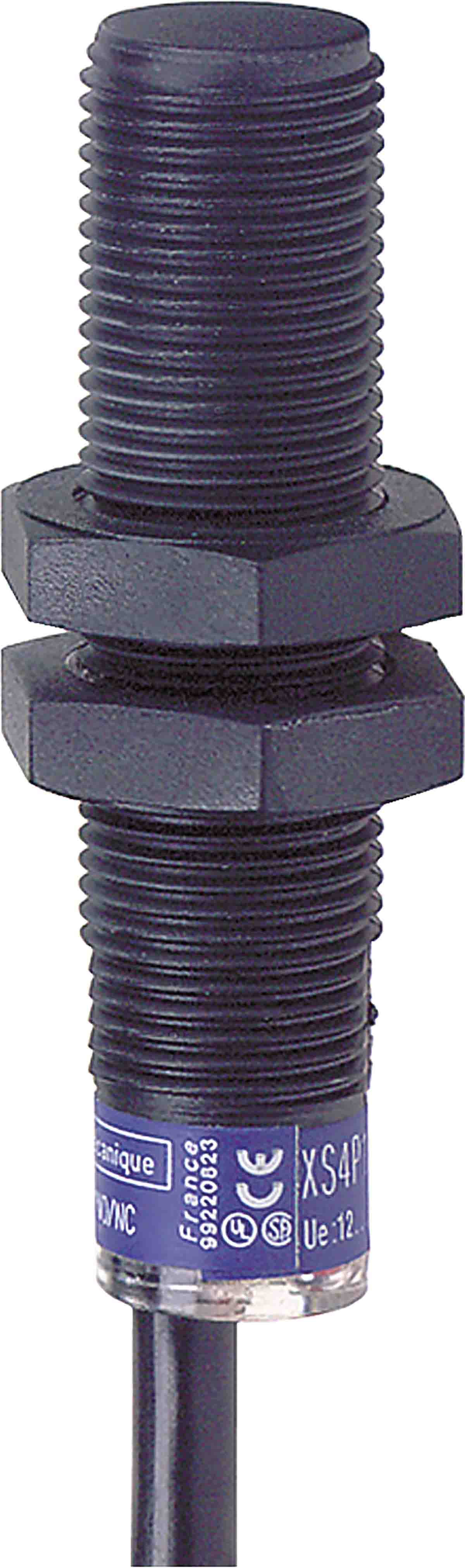 Telemecanique Sensors Inductive Threaded Barrel Proximity Sensor, M12, 4 mm Detection, PNP NO, 12 → 48 V dc