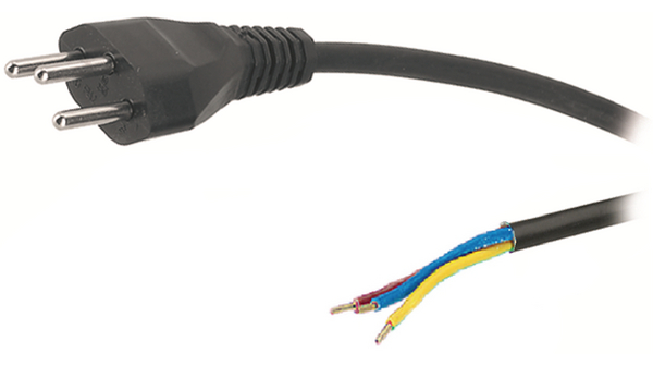 Feller, 3 m 3 Core Power Cable, Black Polyvinyl Chloride 70 °C