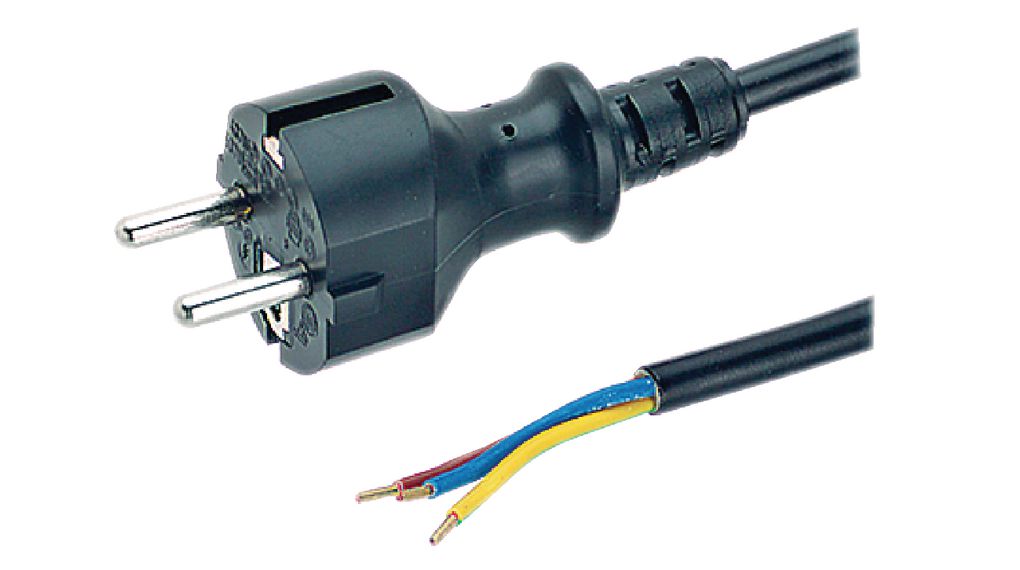 Feller Type F to Straight Power Cord, 2.5 m