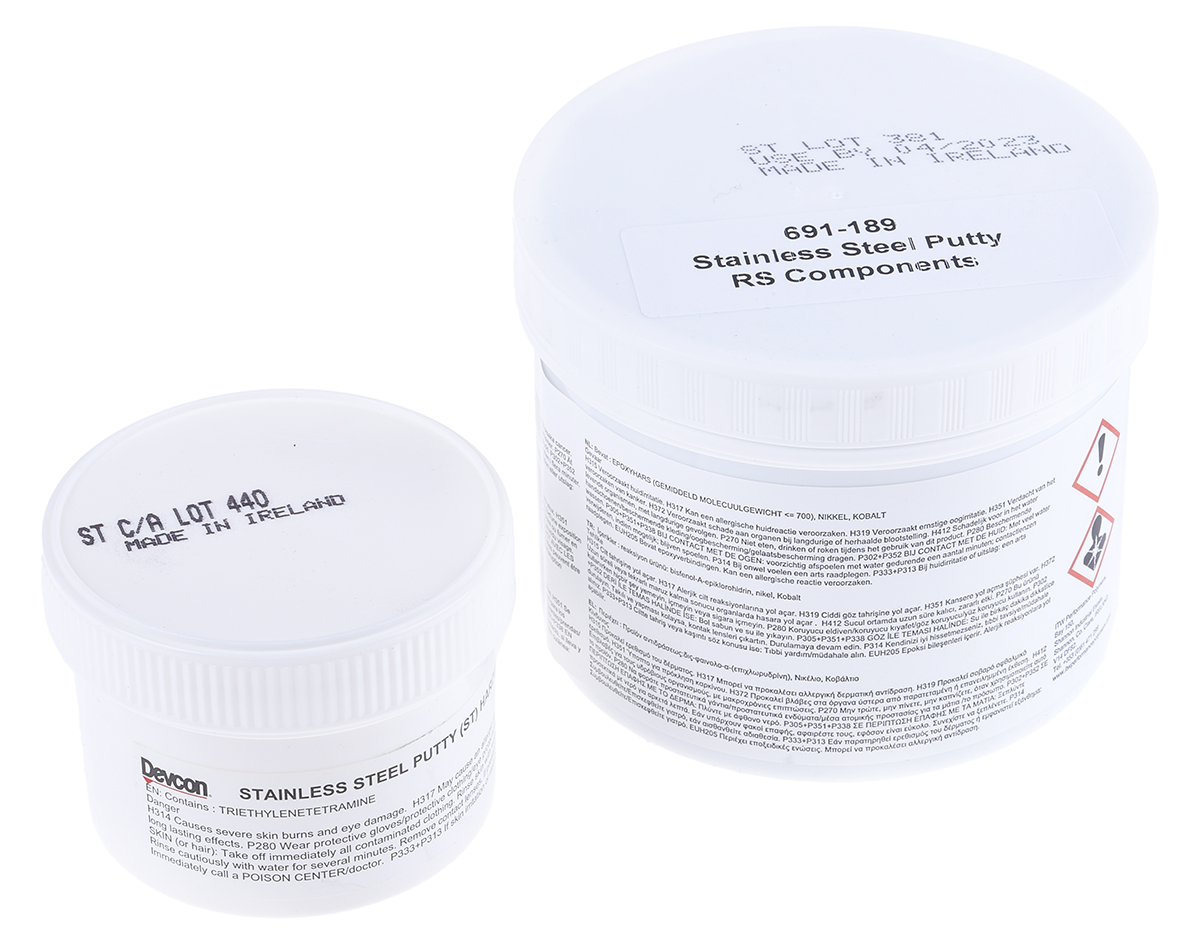 ITW Devcon Stainless Steel Putty (ST) Resin, Stainless Steel Putty (ST) Hardener Adhesive