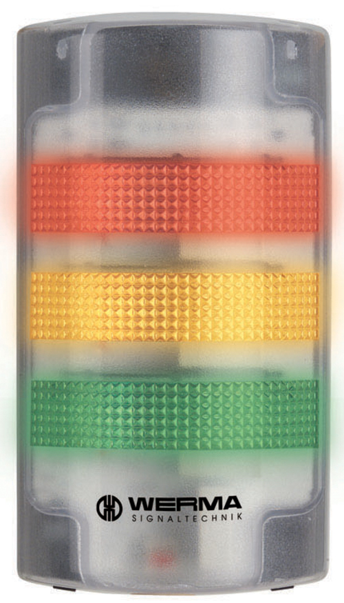 Werma FlatSIGN Series Yellow, Green, Red Signal Tower Buzzer, 3 Lights 230V Wall