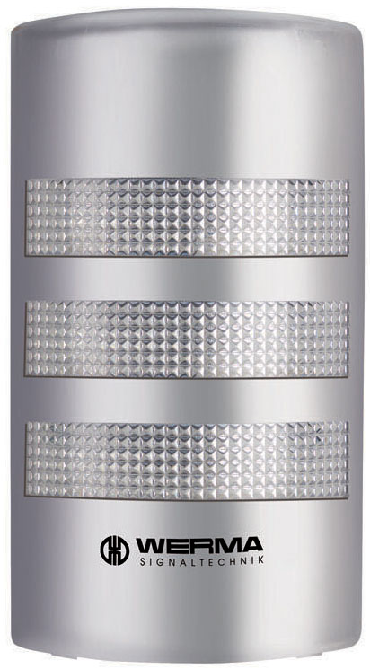 Werma FlatSIGN Series Clear Signal Tower Buzzer, 3 Lights 24V Wall