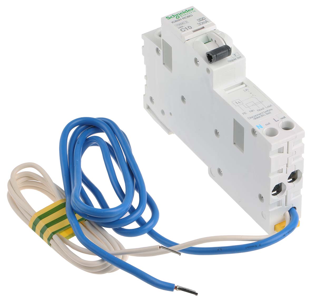 a9d11810 Schneider Electric Residual Current Circuit Breaker with Overload Protection, 10A Current Rating, 1-Pole, 30 mA Trip