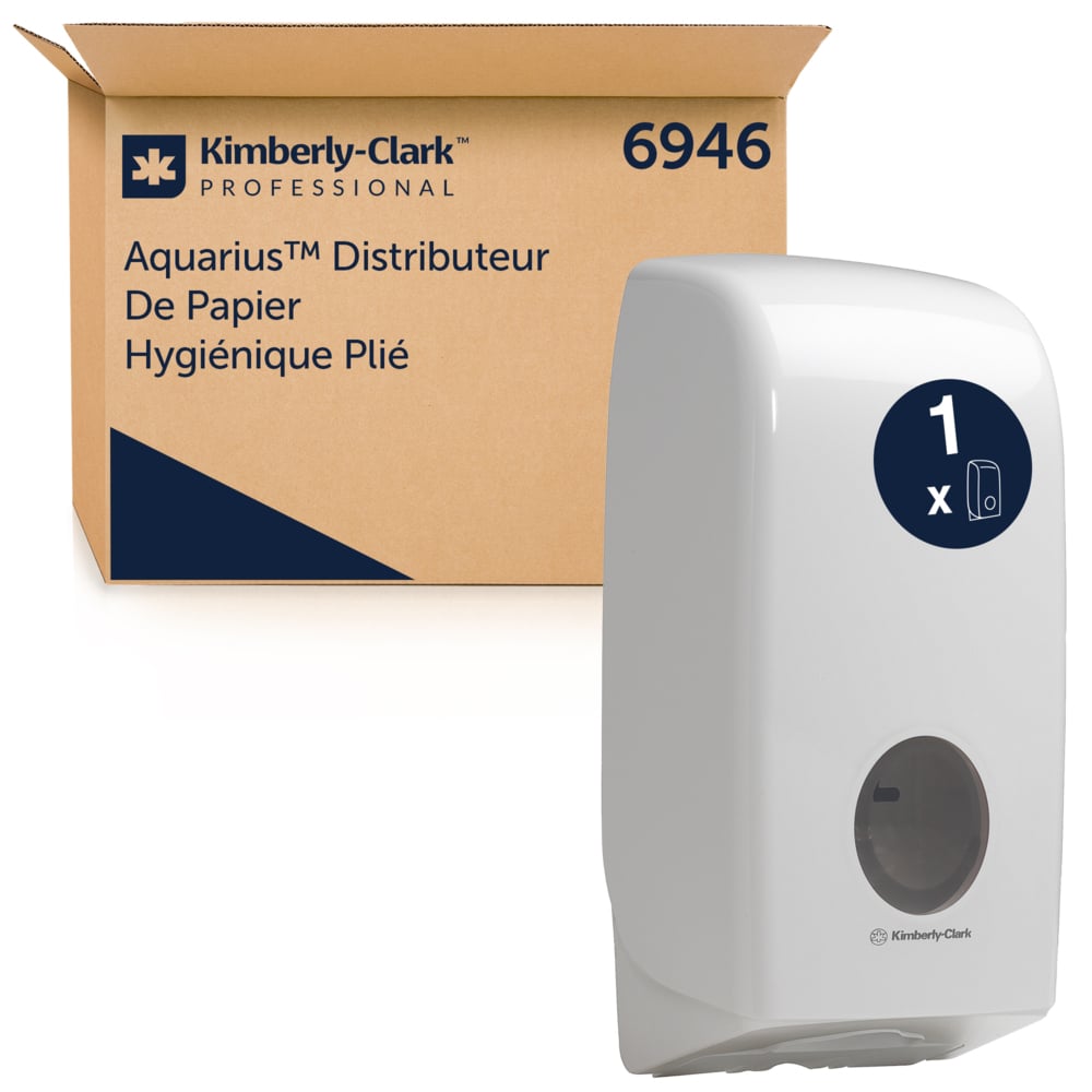 Aquarius White Plastic Toilet Paper Dispenser, 170 mm x 350 mm x 380mm