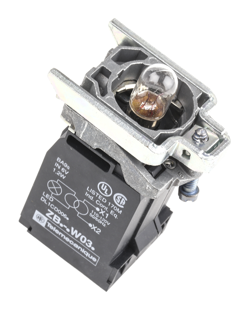 Schneider Electric Harmony XB4 Contact & Light Block 1NO 1NC LED Green 110 → 120 V ac Screw terminal