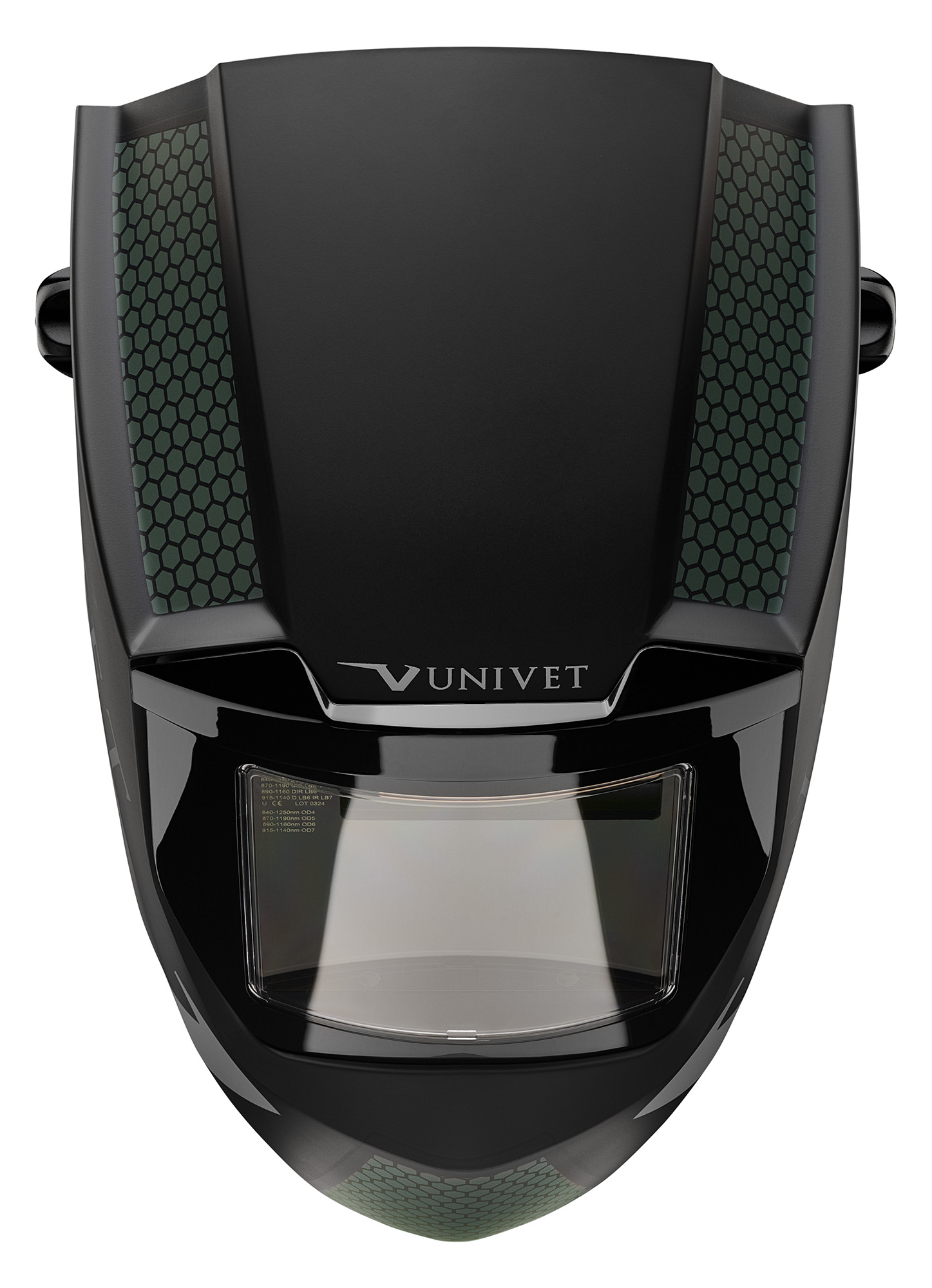 695l000000 Univet MASTR Replaceable Laser Welding Helmet, Shade 4 to 8, Shade 9 to 13 Auto Darkening Lens Adjustable Headband
