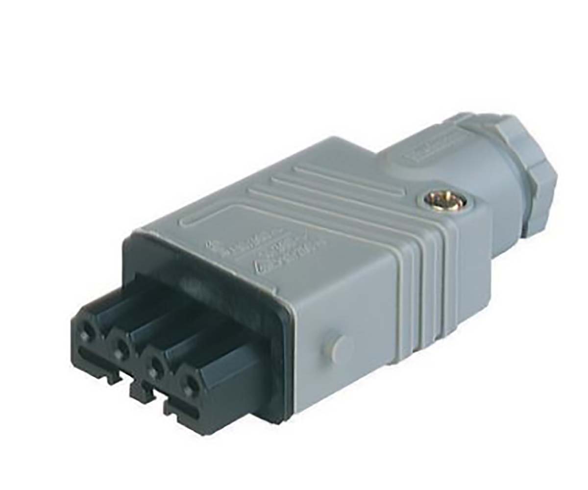 Hirschmann, ST IP54 Grey Industrial Power Connector, Cable Mount, 3P+PE, Rated At 10A, 400V