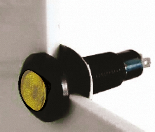 Marl Yellow Panel Mount Indicator, 12V, 28 V, Solder Tab Termination, IP67