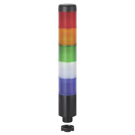 Werma Kompakt 37 Series Clear, Blue, Yellow, Red, Green Signal Tower Buzzer, 5 Lights 24V ac/dc Base, Bracket, Hole