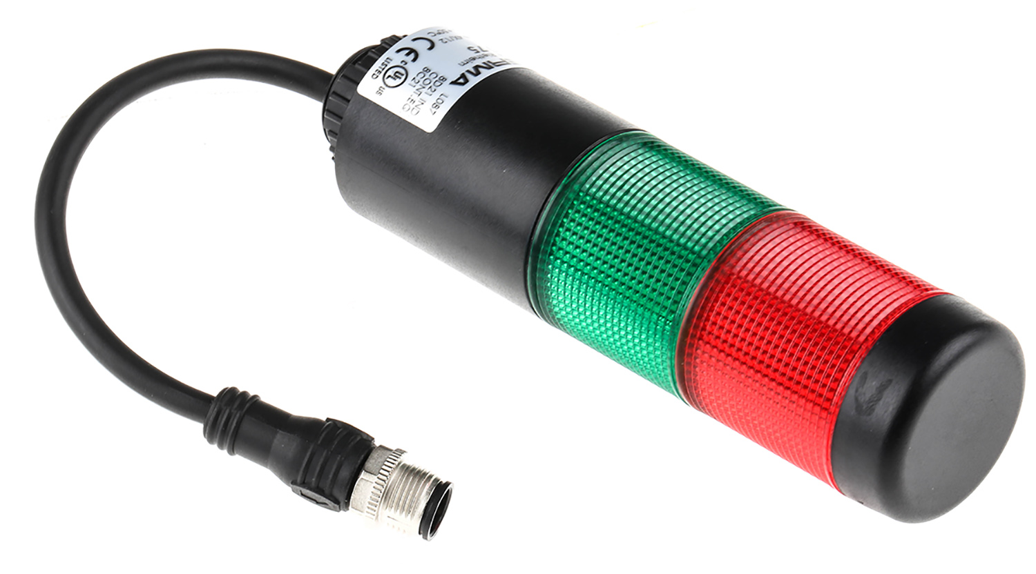 Werma Kompakt 37 Series Green, Red Signal Tower Buzzer, 2 Lights 24V ac/dc Tube, Base