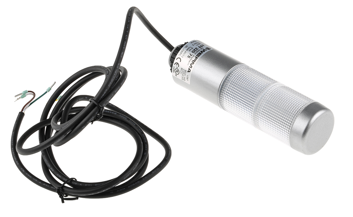 Werma Kompakt 37 Series Green, Clear Signal Tower Buzzer, 2 Lights 24V ac/dc Hole, Base, Bracket