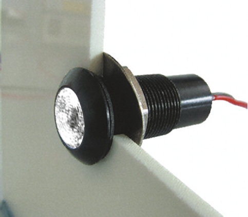 Marl 699 Series White Panel Mount Indicator, 12V, 28 V, Solder Tab Termination, IP67