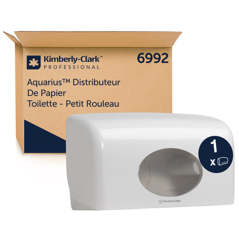 Aquarius White Plastic Toilet Roll Dispenser, 180 mm x 130 mm x 290mm