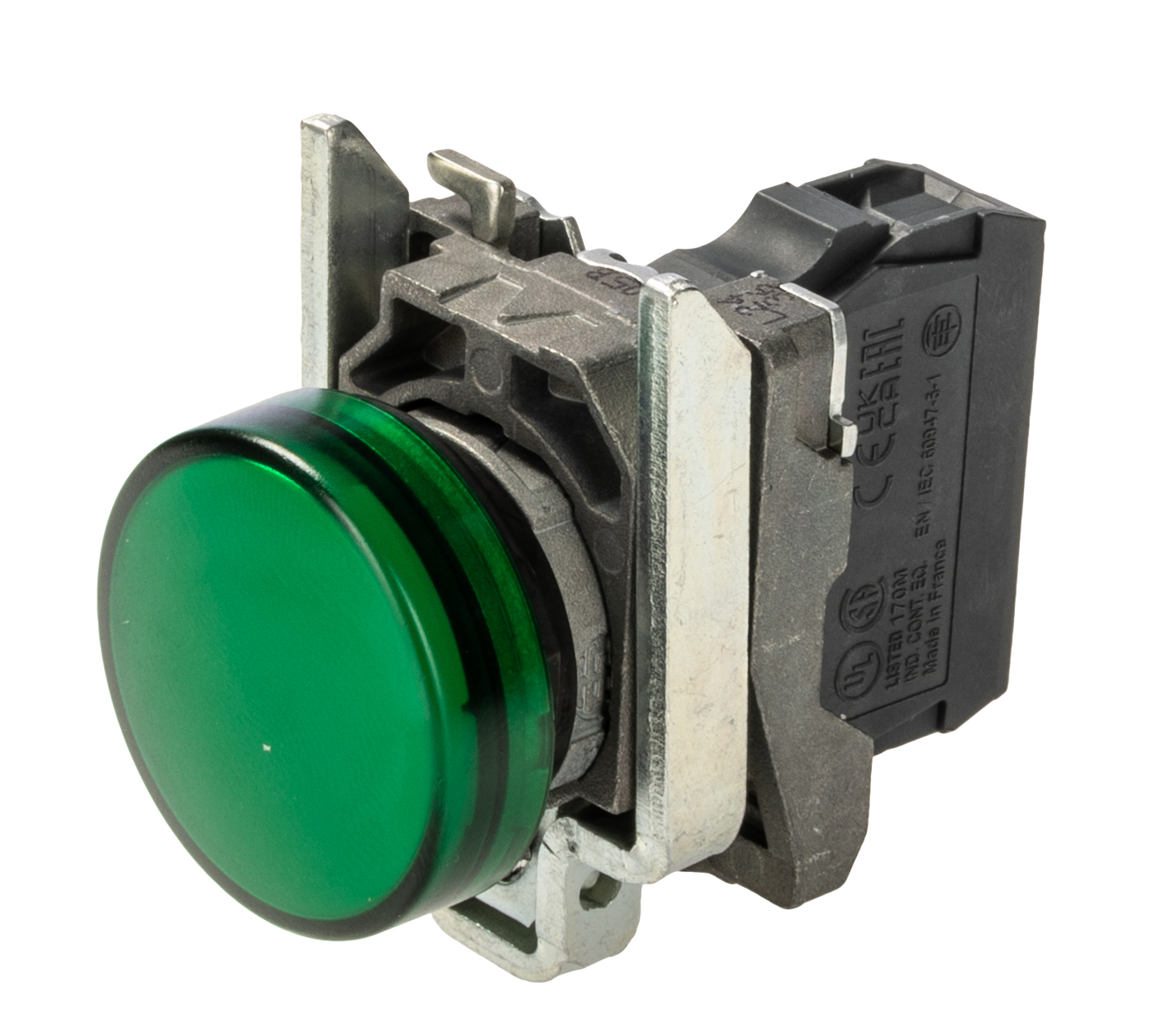Schneider Electric Harmony XB4 Green LED Pilot Light, 22mm Cutout, IP66, IP67, IP69, IP69K, 24 V ac/dc