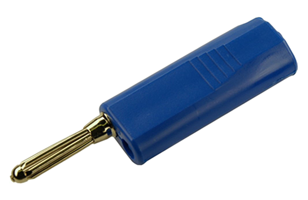 Hirschmann Test & Measurement Blue Male Banana Plug, 4 mm Connector, Solder Termination, 16A, 30 V ac, 60V dc, Nickel