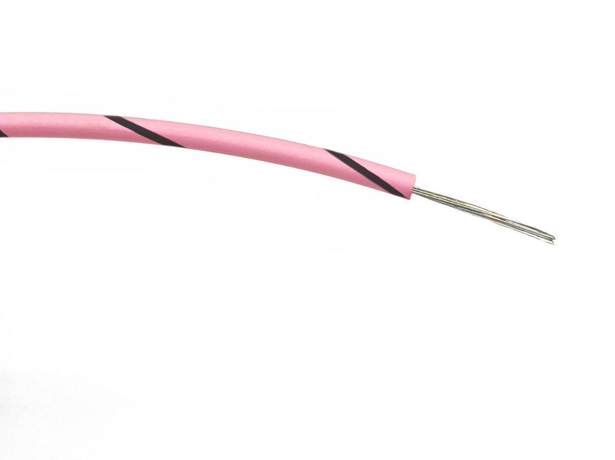 RS PRO Black/Pink 0.2mm² Hook Up Wire, 24 AWG, 7/0.2 mm, 100m, PVC Insulation
