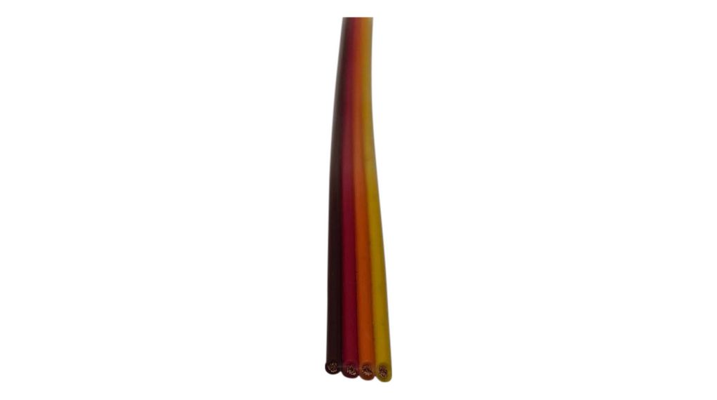 rnd-475-00808 Ribbon Cable,PVC,  4Pole 0.75mm²