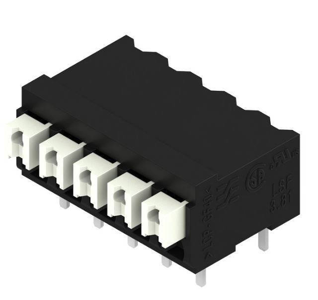 Weidmuller LSF Series PCB Terminal Block, 5-Contact, 3.81mm Pitch, Surface Mount, 1-Row, Through Hole Termination
