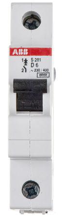 2cds251001r0061 System M Pro S200 MCB Mini Circuit Breaker 1P, 6 A, 6 kA, Curve D