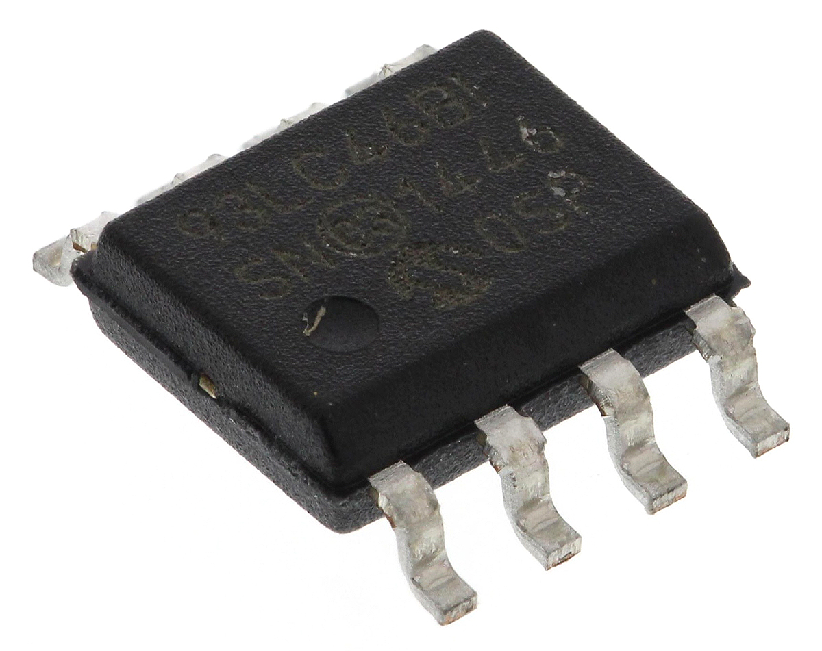 Microchip 93LC46B-I/SN,  1 kB Serial EEPROM,  250 ns 8-Pin SOIC Serial-Microwire