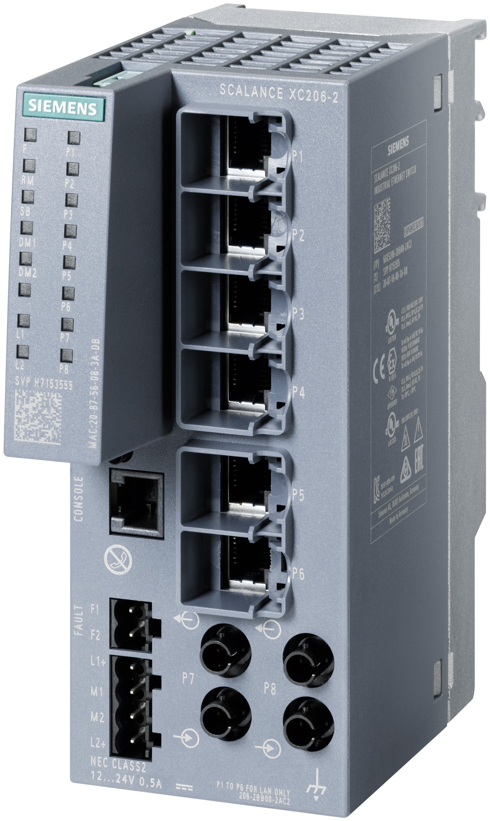 Siemens SCALANCE XC206-2 Managed Switch 9 Port Network Switch Power Over Ethernet
