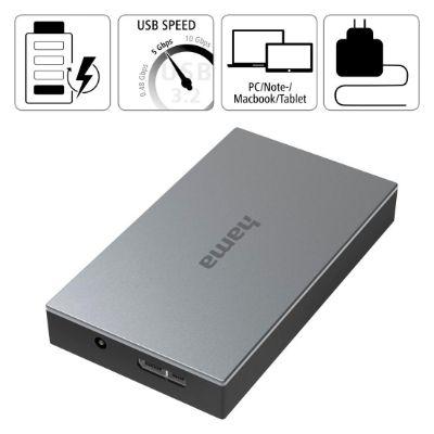200115 Hama 4 Port USB 3.0 USB A  Hub, USB Powered, 8.6 x 4.9 x 1.2cm