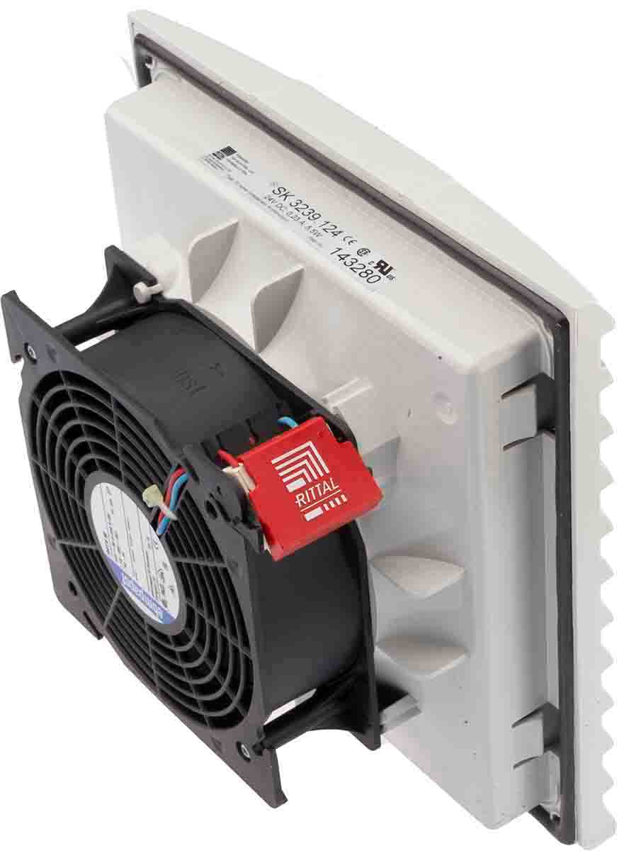 Rittal 3239 Series Filter Fan, 24 V dc, dc Operation, 100m³/h Filtered, 105m³/h Unimpeded, IP54, 204 x 204mm