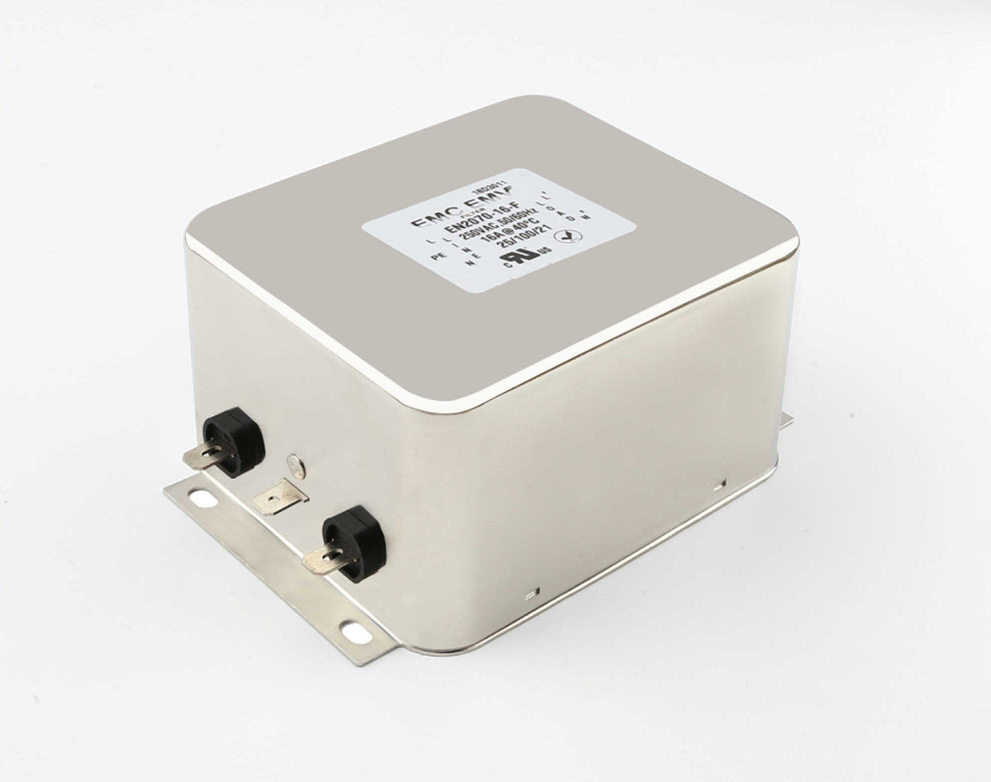 United Automation, 80 12A 250 V 50-60Hz, Chassis Mount EMI Filter, Fast-On, Single Phase