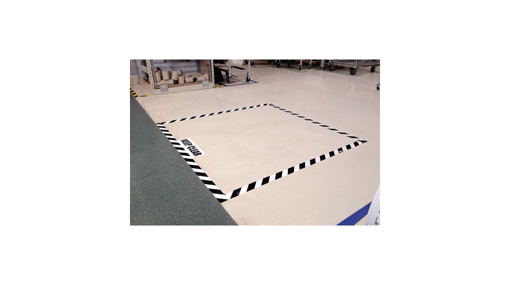 104319 Brady  Black/White 30.48m Floor Tape